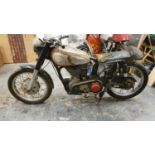 1955 Norton ES2, 499 cc project. Registration number VUM 791. Frame number 57118 (see text).