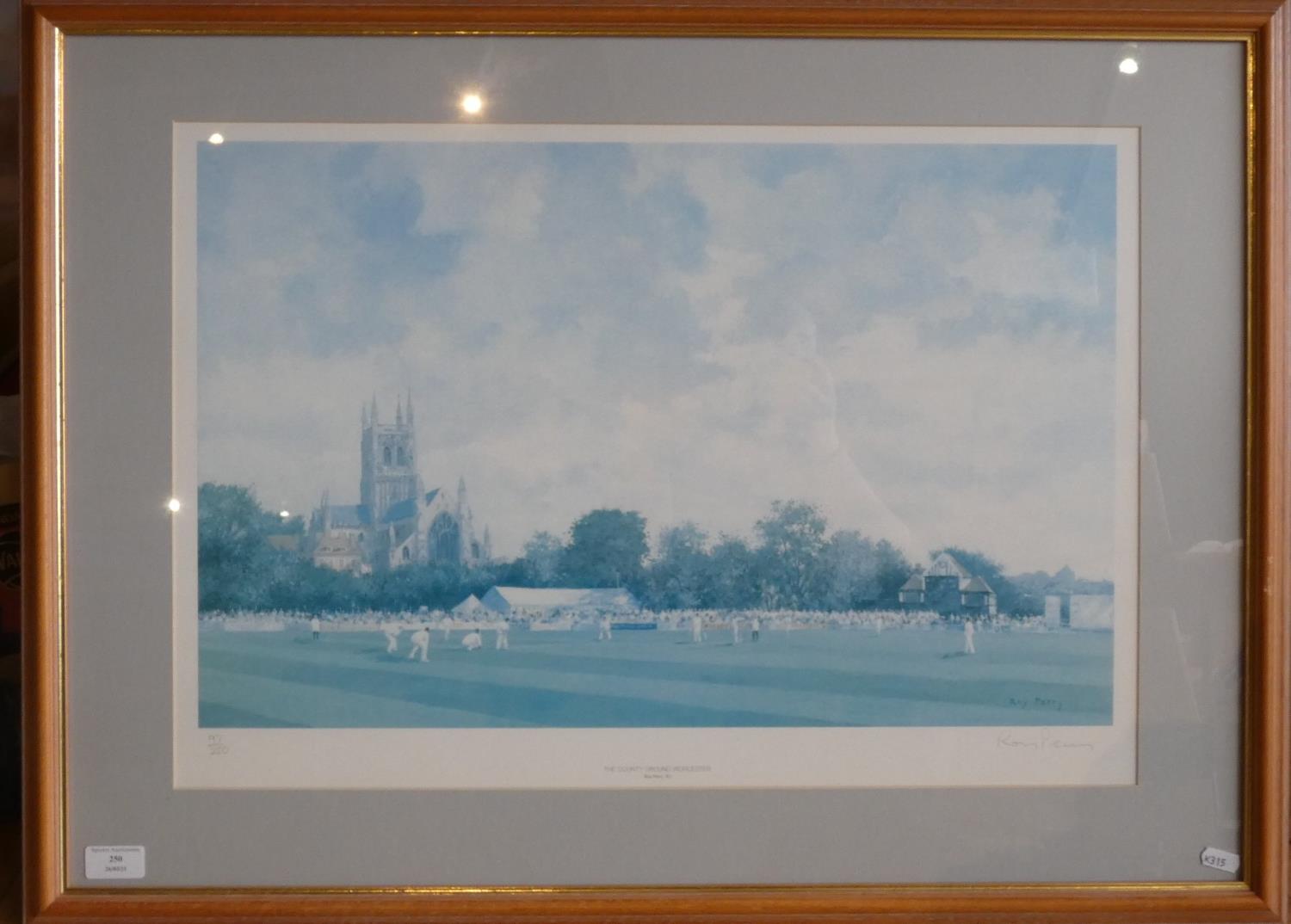 After Roy Perry, Trent Bridge, a limited edition print, 243/250, signed in pencil, framed, another