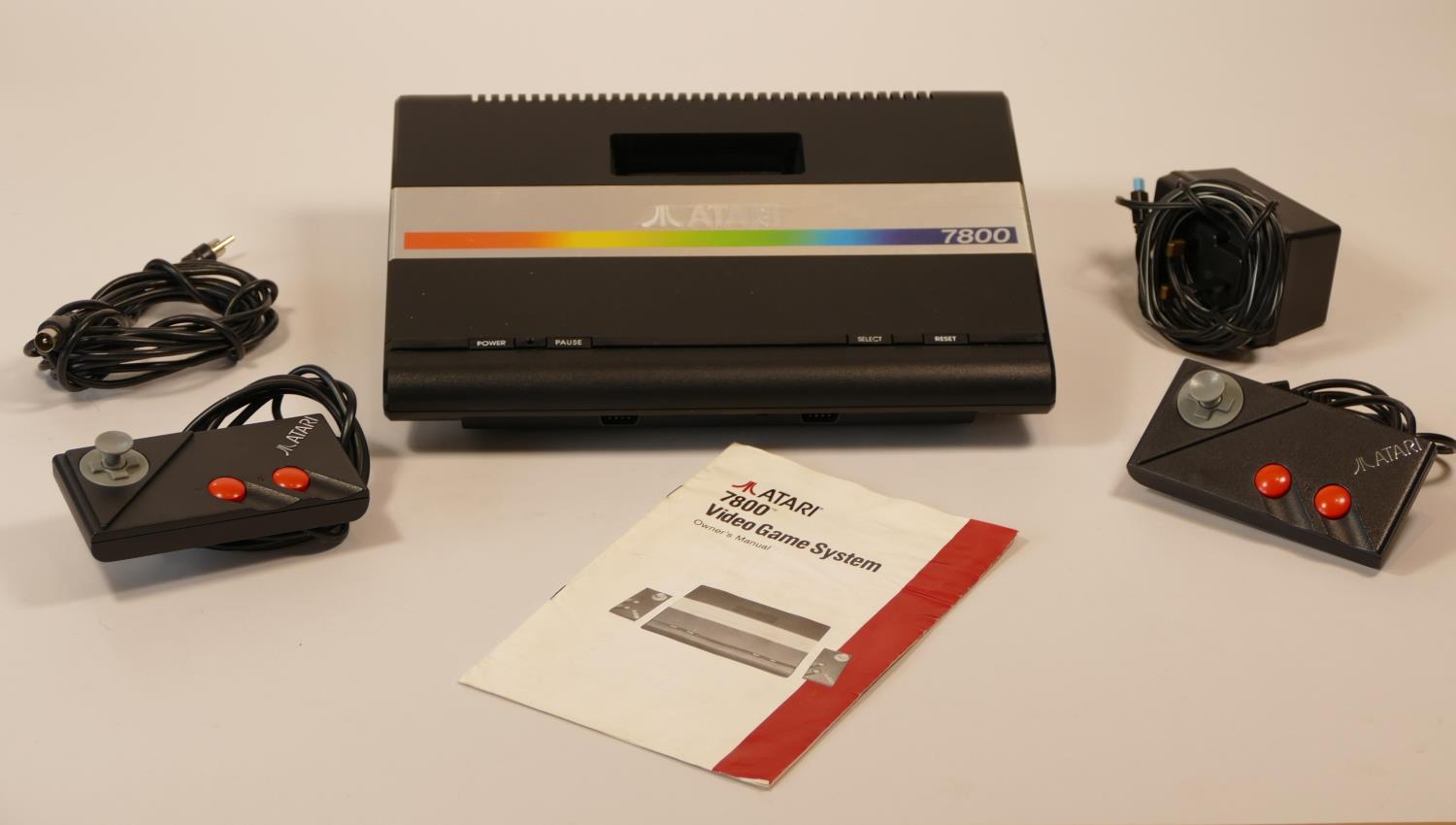 Atari 7800 video game system with power supply, two ministick controllers, selection of fifteen - Image 2 of 5