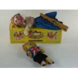 World Cup Willie moveable teddy, together with a boxed Pelam Puppet