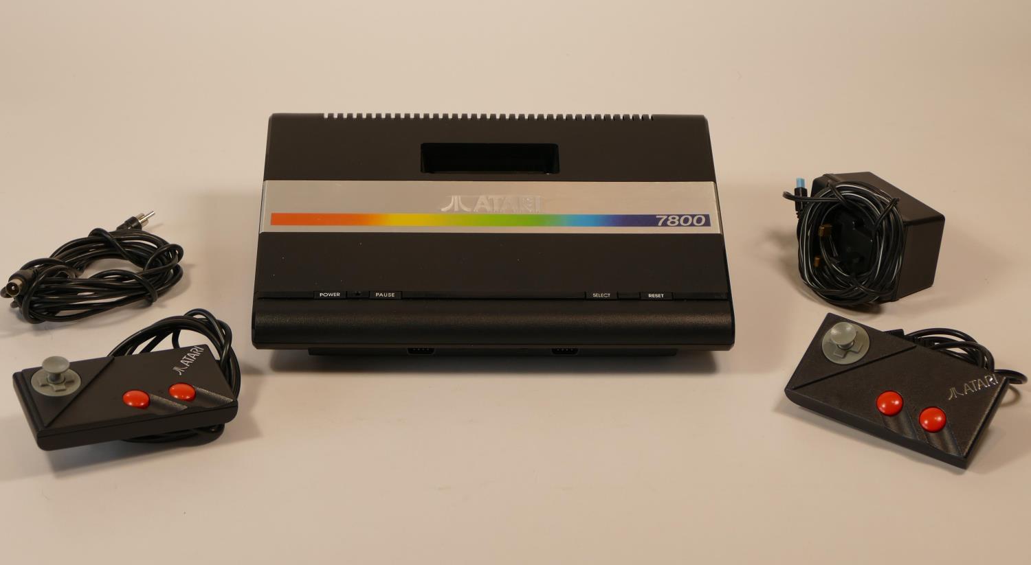 Atari 7800 video game system with power supply, two ministick controllers, selection of fifteen - Image 3 of 5