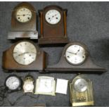 A Victorian slate mantle clock, together with a Ferranti Art Deco Bakelite electric mantle clock,