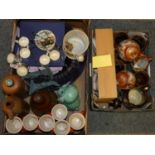 Boxed soup service, an Oriental part tea service, Lustreware, Coalport coffee cups and saucers,
