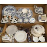 A pair of Burleigh Staffordshire ceramic dogs, dinnerware by Meaking Ringtons storage jars and other