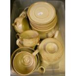 A Dumler & Breiden studio pottery 6 place setting tea service with 4 extra tea plates.
