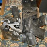 A selection of unused Arco & Dunlop steel toe capped wellingtons, various sizes.
