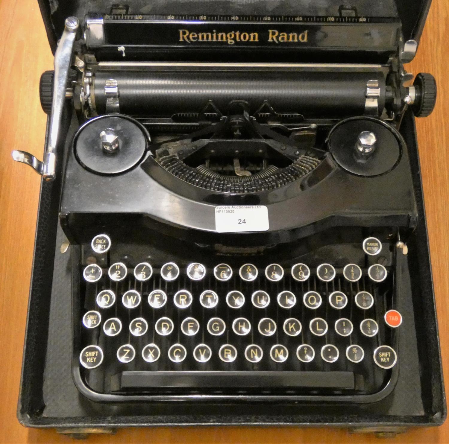 A Remington Rand model 1 typewriter, case. - Image 2 of 2
