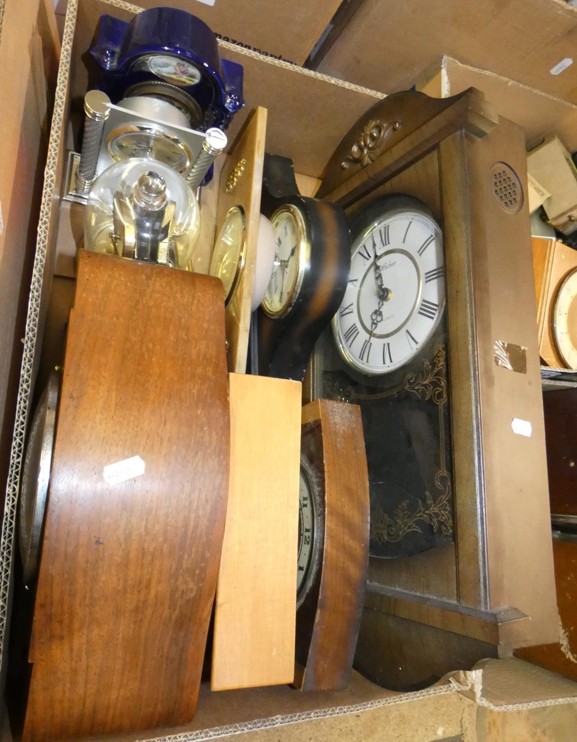 Wall, mantle, alarm and carriage clocks including a Teasmaid in 5 boxes. - Image 5 of 6