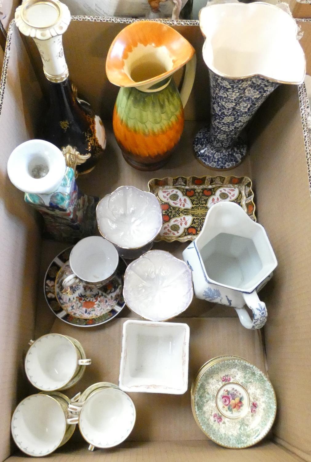 Three boxes of miscellaneous ceramics including, Maling fruit dishes, 4 piece tea service 'Ann - Image 3 of 4