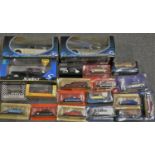 A quantity of boxed modern die cast models, makers to include Matchbox, Solido and Atlas Editions.