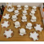 A Royal Albert Old Country Roses tea service, consisting of 12 cups and saucers, 12 side plates
