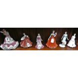 Three Royal Doulton figurines "Pretty Ladies" to include "First Waltz", "Just For You" HN5140, "
