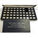 A commemorative collection of 48 silver miniature collection The Great Airplanes, case, booklet.