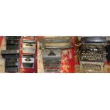 Typewriters - a selection of 13 typewriters including portable.