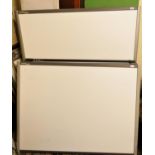 Four ex school Smartboards, with some associated equipment, each 140 x 110 cm.