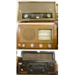 A Murphy type A684 valve radio, a Beethoven oak cased valve radio and a PYE model 1107 valve