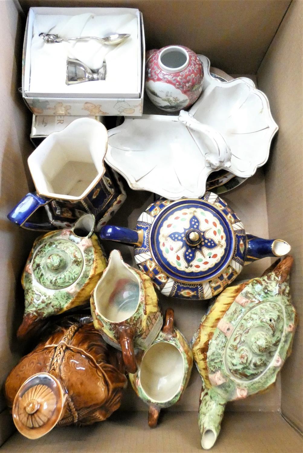 Three boxes of miscellaneous ceramics including, Maling fruit dishes, 4 piece tea service 'Ann - Image 2 of 4