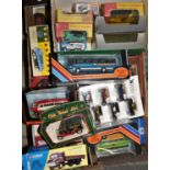 A collection of boxed diecast models, including Corgi and Matchbox.