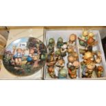 A boxed set of Hummel Christmas ornaments, together with a collection of Hummel and Goebel