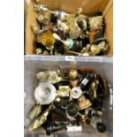 Two boxes of various trophies - bowls, darts, football etc (2)