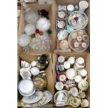Four boxes of miscellaneous ceramic and glassware, to include a Masons fruit bowl, Royal Doulton
