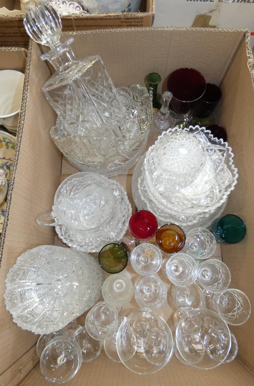 Four boxes of miscellaneous ceramic and glassware, to include a Masons fruit bowl, Royal Doulton - Image 5 of 5