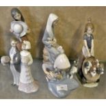 A collection of handmade in Spain Lladro figurines