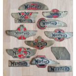 A collection of twelve original Norton tank badge sample proofs from Norton Styling (12).