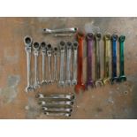 6 Snap On ring spanners and other spanners.