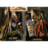 Two boxes of various tools.