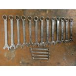 A set of Falcom open and ring spanners, 8 - 24 mm.