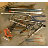 Two torque wrenches and other tools.