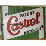 A vitreous enamel Castrol Motor Oil advertising sign, 91 x 122 cm