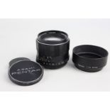 Super-Takumar 85mm F/1.9 Lens M42 Screw Fit w/ Lens Hood & Caps Lens is MECHANICALLY WORKING