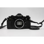 Canon A-1 35mm SLR Film Camera (Body ONLY) All Black Colour-Way w/ Instructions NOTE: Camera has