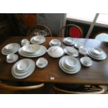 A Noritake dinner service 'Rosemarie' reg 6044 Consisting of five dinner plates, nine side plates,