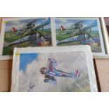 William Turner, two prints of biplanes, signed in pencil, another by another hand, 6 Wilson Line