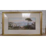 ? Gianni, Bay of Naples, watercolour with body colour, 17 x 40 cm together with another by the