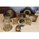 A Kaiser 7 jewel, 8 day mystery mantle clock and other mantle clocks