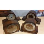 2 x 1940's Napoleon hat mantle clocks and 2 other mantle clocks