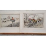 Henry Wilkinson, a pair of limited edition hunting prints, 13/100 and 94/100, 30 x 42 cm, unframed