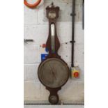 A. Galetti, Glasgow, a George III mahogany wheel barometer, with large dial, the level signed, in