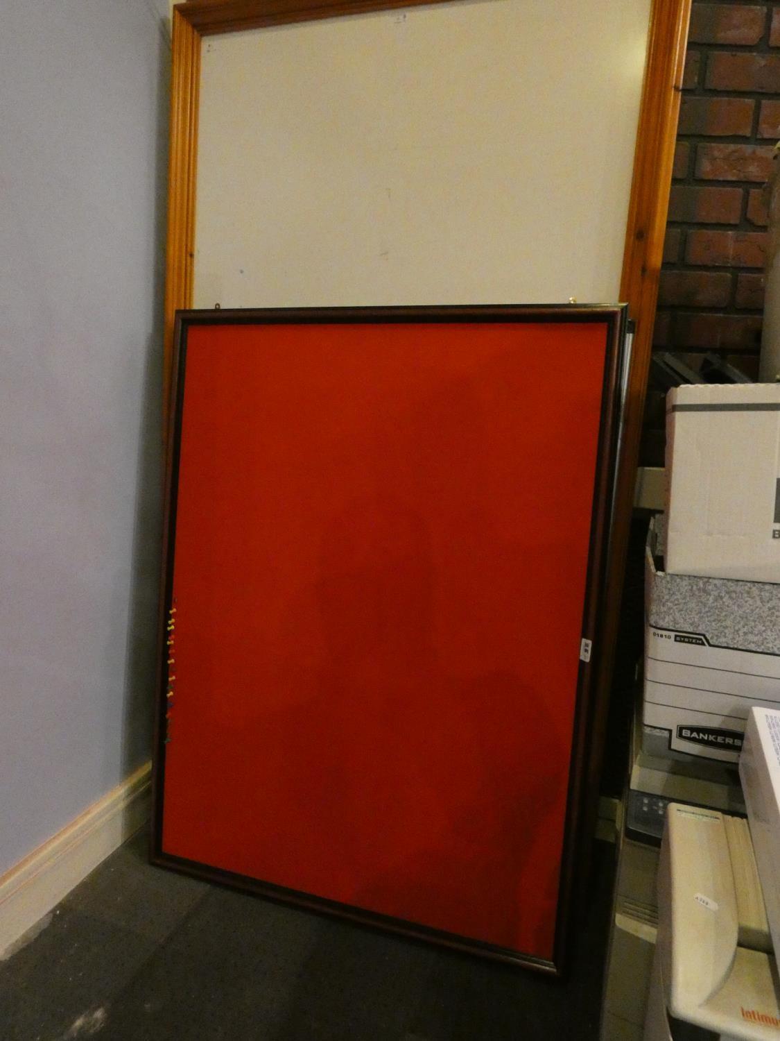 A collection of four large framed notice boards, together a large whiteboard (90x121cm) (5) - Image 3 of 5