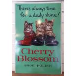 Four advertising signs, "Cherry blossom shoe polish, there's always time for a daily shine", with