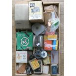 A collection of slides, film reels, photography plates including Ilford Ordinary plates, Aphax I