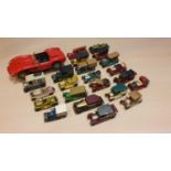 Bburago 1:16 scale Ferrari together with a collection of Yesteryear die cast