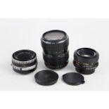 Carl Zeiss Jena Tessar 50mm F/2.8 (M42) Pentax-A 28-80mm F/3.5-4.5 Minolta MD 50mm F/1.7 Lenses