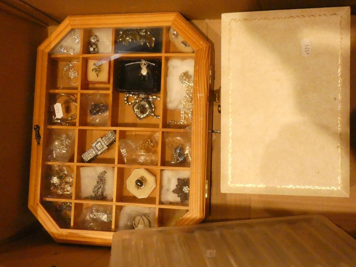 A collection of costume jewellery including- earrings, necklaces, brooches complete with display - Image 2 of 2