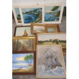 Toni, 3 Italian oil on canvas, (1 A/F), and other oil paintings