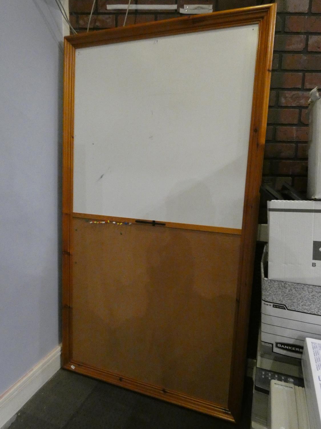 A collection of four large framed notice boards, together a large whiteboard (90x121cm) (5) - Image 5 of 5